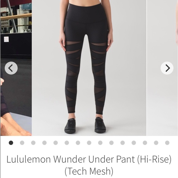 SOLD Black Lululemon Tech High Rise Mesh Tights - Picture 2 of 6